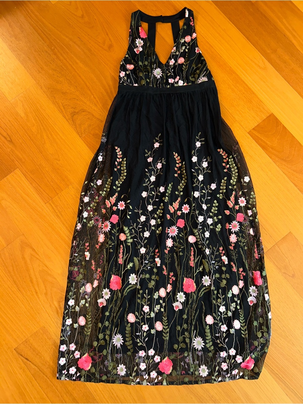 International Concepts‎ Maxi Dress Size Medium Embroidered Whimsy Goth Bohemian